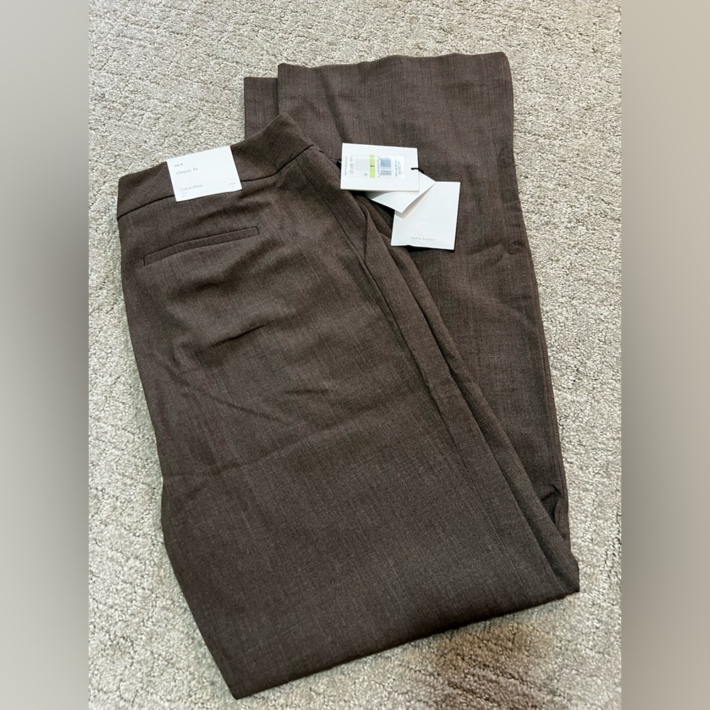 Calvin Klein Classic Fit Taupe Trousers